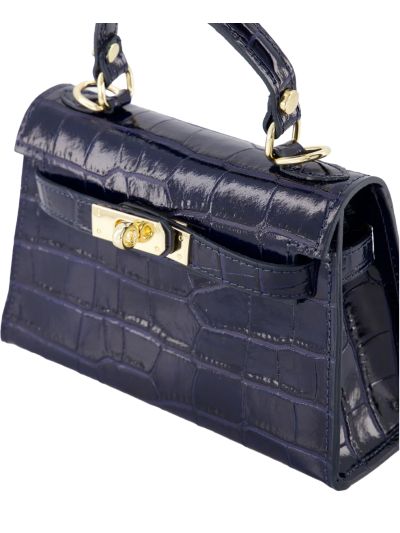 Livia lederen croco handtas