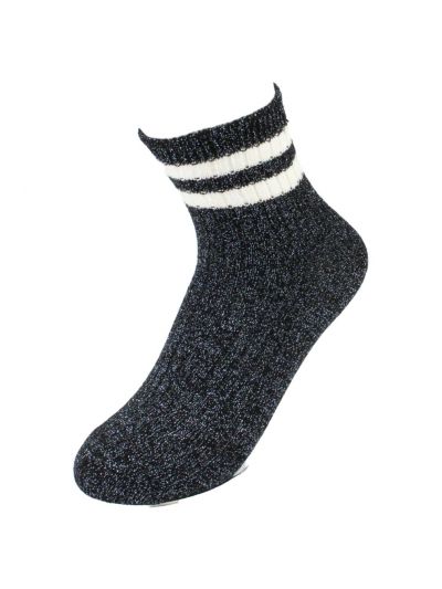 Donkerblauwe glitter enkelsokjes