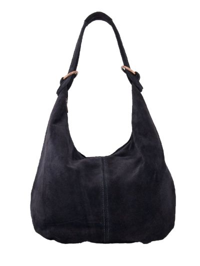 Suède shopper tas in donkerblauw