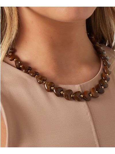 Hartjes kralenketting met marmer effect