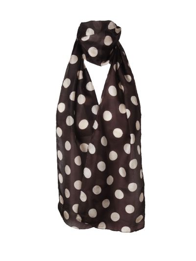 Zijden sjaal met polka dot stippen