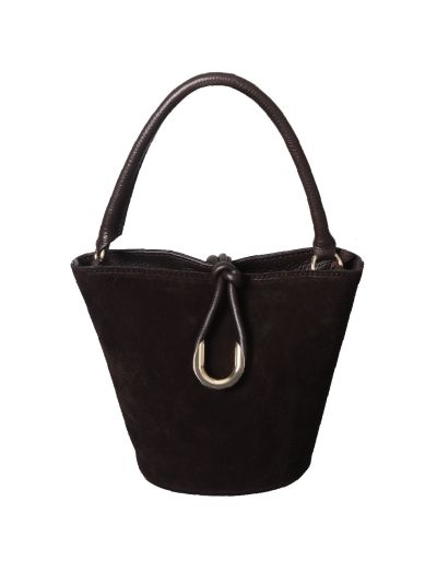 Leren suède bucket tas
