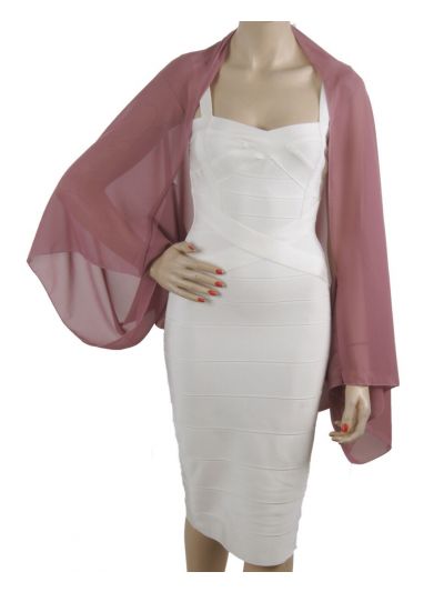 Donker-oudroze bolero stola van crêpe voile