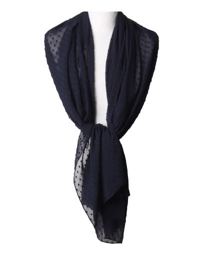 Donkerblauwe stola met stippen