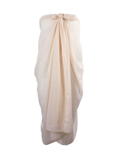 Ecrukleurige crêpe voile pareo