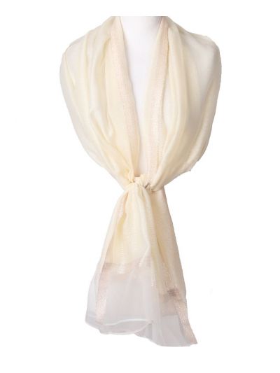 Ecru zijde-blend organza stola 