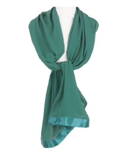Emerald groene crêpe voile stola