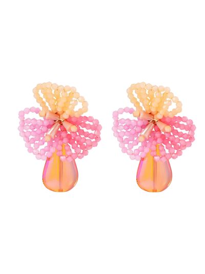 Bloemen oorbellen met pareldetail