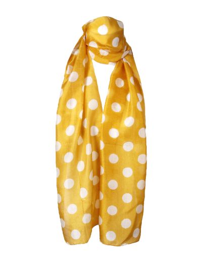 Zijden sjaal met polka dot stippen