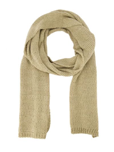 Taupe gebreide alpaca-wol mix sjaal