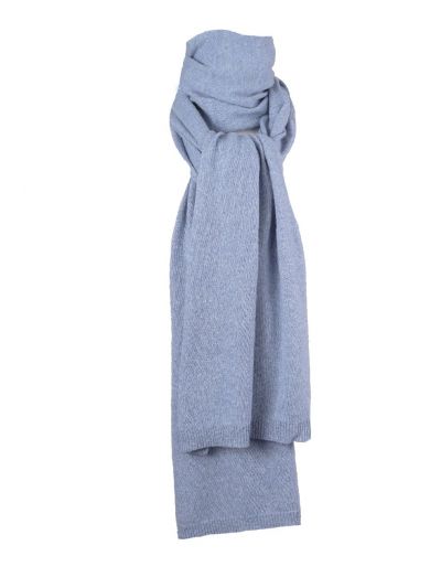Gemêleerde kasjmier-blend sjaal in blauw