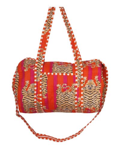 Gewatteerde weekend tas met tijgerprint