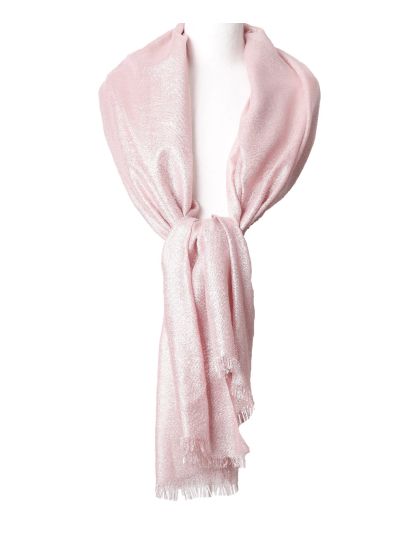 Roze stola met lurex glittereffect