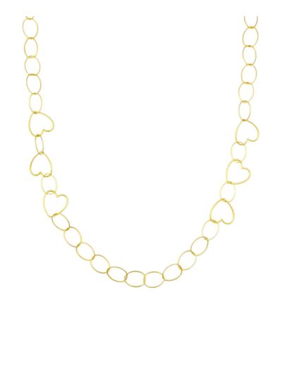 Lange schakelketting met hartjes