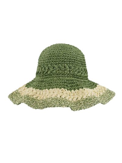 Gehaakt strohoedje in groen