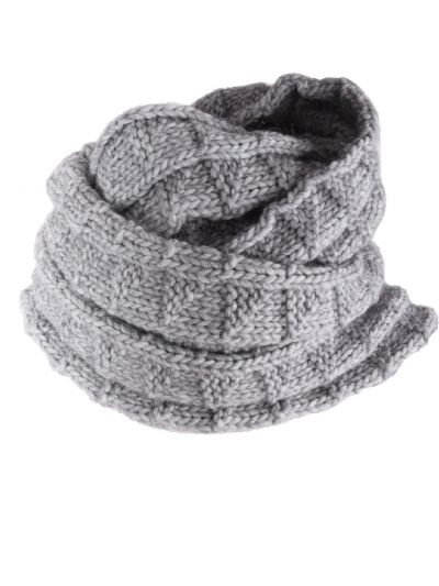 Wol-alpaca blend colsjaal in lichtgrijs