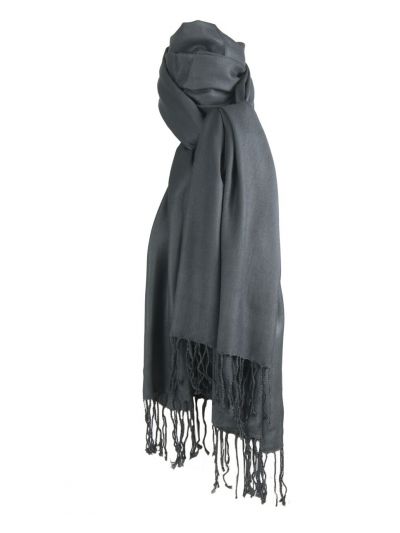Donkergrijze pashmina sjaal