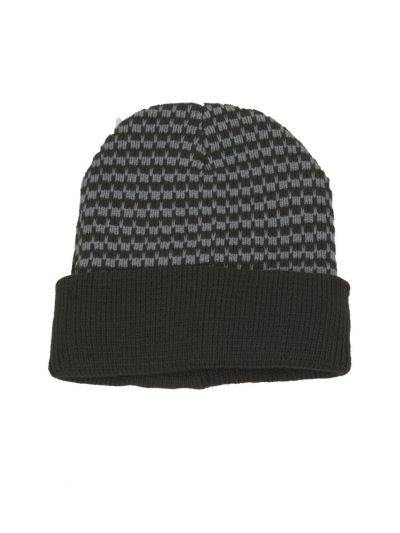 Fijngebreide muts in grijs-tinten