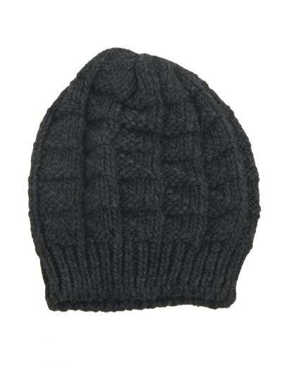 Wol-alpaca blend muts in donkergrijs