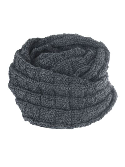 Wol-alpaca blend colsjaal in middengrijs