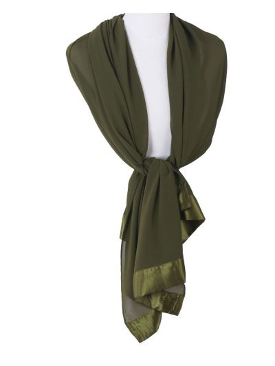 Donkergroene crêpe voile stola