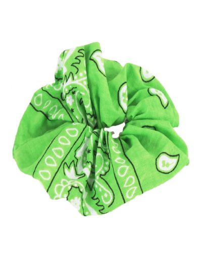 Appelgroene boerenzakdoek scrunchie