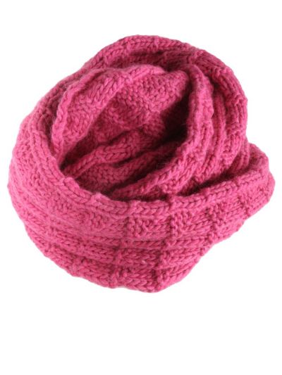 Wol-alpaca blend colsjaal in hardroze