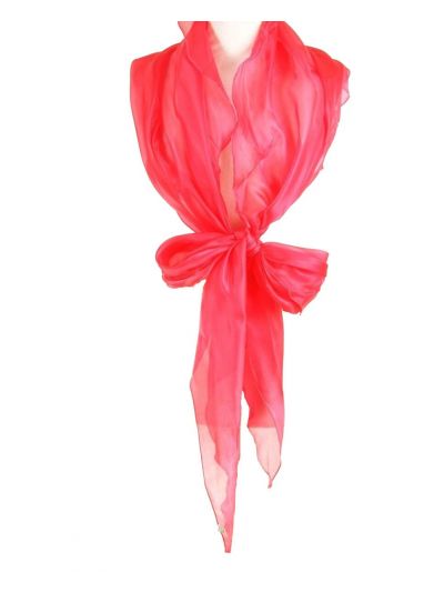Hardroze organza stola met weerschijneffect