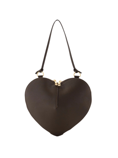 Abby hartvormige grain lederen crossbodytas 