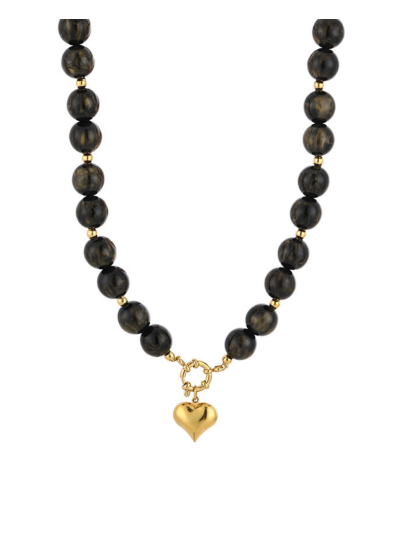 Kralenketting met hartbedeltje