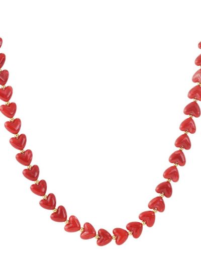 Hartjes kralenketting met marmer effect