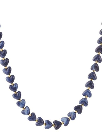 Hartjes kralenketting met marmer effect
