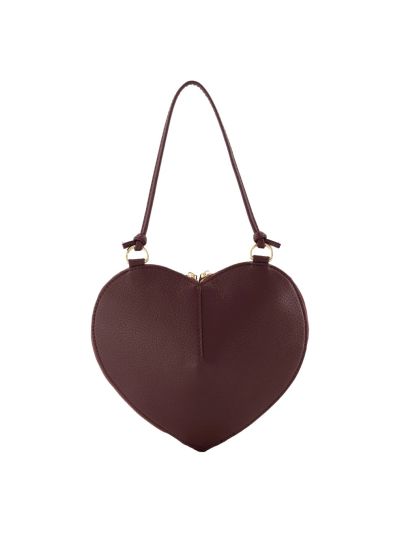 Abby hartvormige grain lederen crossbodytas 