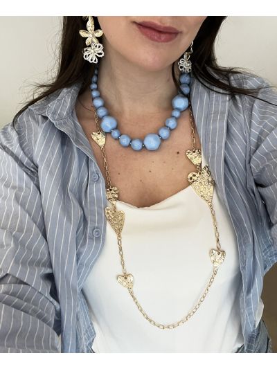 Statement ketting – Lang model met hartjesdetails