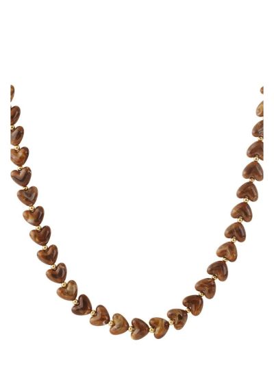 Hartjes kralenketting met marmer effect
