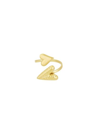 Ring met hartjes – goudkleurig