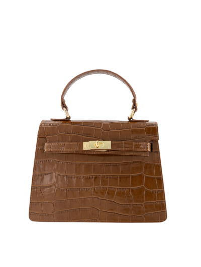 Evi lederen handtas met croco 