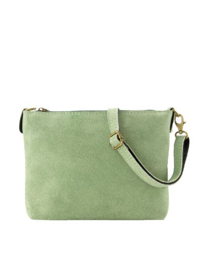 Suède crossbody tas in jadegroen