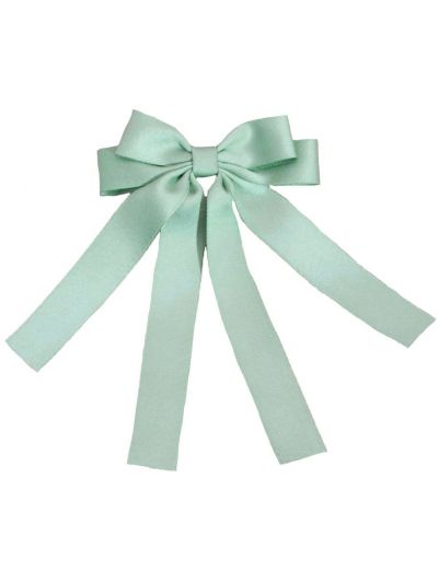 Jadegroene haarclip met strik