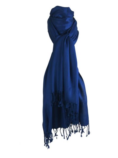 Kobaltblauwe pashmina sjaal