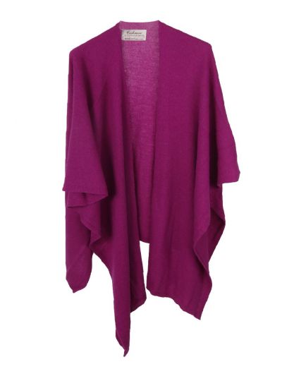 Kasjmier-blend omslagdoek in fuchsia