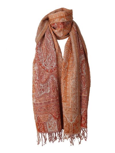 Kasjmier pashmina sjaal in oranje-tinten