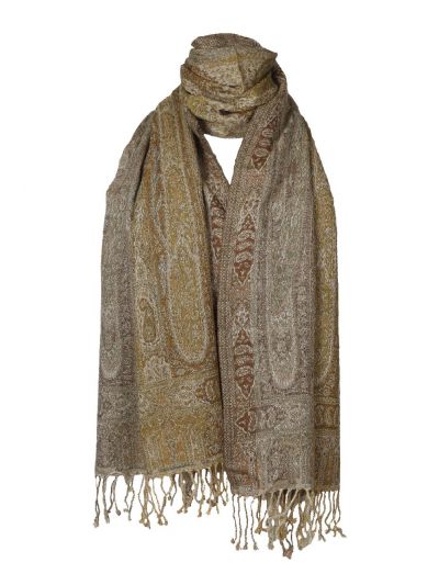 Kasjmier pashmina sjaal met geweven paisley