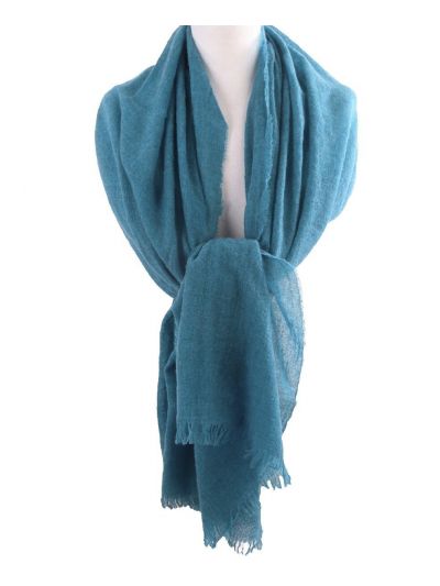 Donker-turquoise stola/sjaal van 100% kasjmier