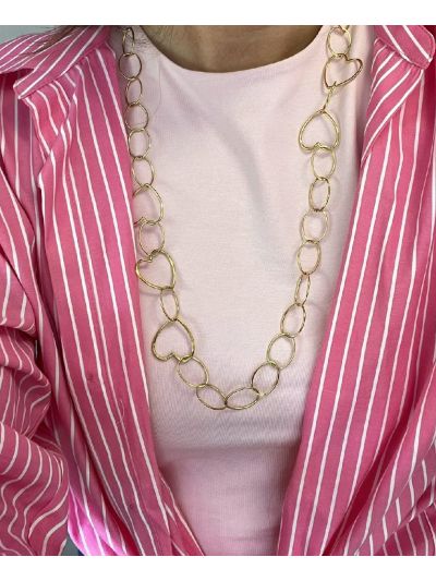 Lange schakelketting met hartjes