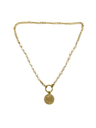 Parelketting met Britse munt