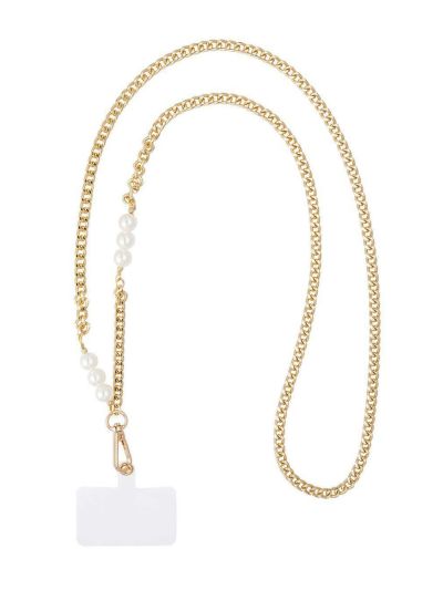 Lange telefoonketting met parels