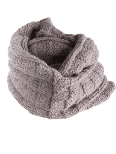 Wol-alpaca blend colsjaal in kiezelgrijs