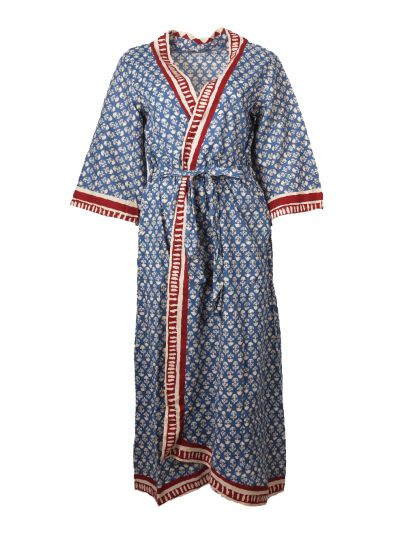 Cassie katoenen kimono in blauw