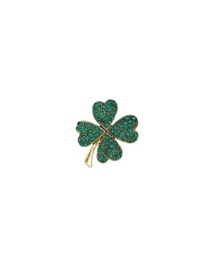 Klavertje vier broche